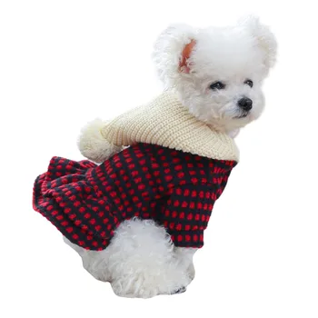 Топли дрехи за кучета Зимно палто за домашни любимци Кученце Малка кучешка рокля Йоркширски померански шнауцер Bichon Poodle Малтийски облекло за домашни любимци