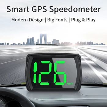 Универсален автомобил HUD Head Up дисплей скоростомер GPS шрифт цифров скоростомер часовник габарит Автомобилни аксесоари