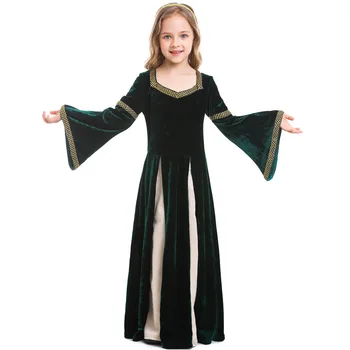 Хелоуин костюм Детски момичета облекло Ренесанс средновековни келтски цени рокля малко дете косплей фантазия облекло за бебе дете