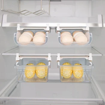 Хладилник яйцедържач чекмедже хладилник зеленчукови плодове съхранение кутия регулируема ясно преносим яйце контейнер капка багажник организатор