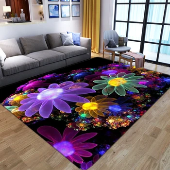Цветни цветя 3D печат килими за хол спалня голяма площ килими Начало декор голяма площ килим семейна кухня баня мат
