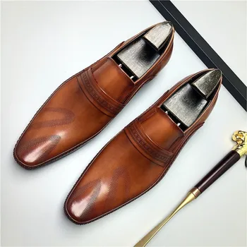 черен кафяв wingtip мъже Оксфорд обувка високо качество естествена кожа ръчно изработени луксозни мъжки официални мокасини сватба Оксфорд обувки