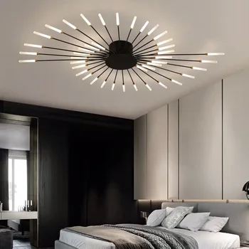 Черно/златно Модерни светодиодни таванни светлини за всекидневна спалня Скандинавска трапезария Кухня Led таванна лампа Вътрешно осветление