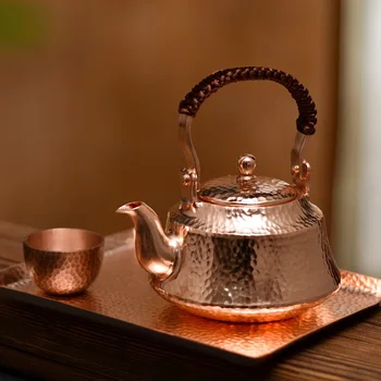 Чист меден чайник Ръчно изработен чайник Ретро саксия за кунг-фу чай Teaware 400ML